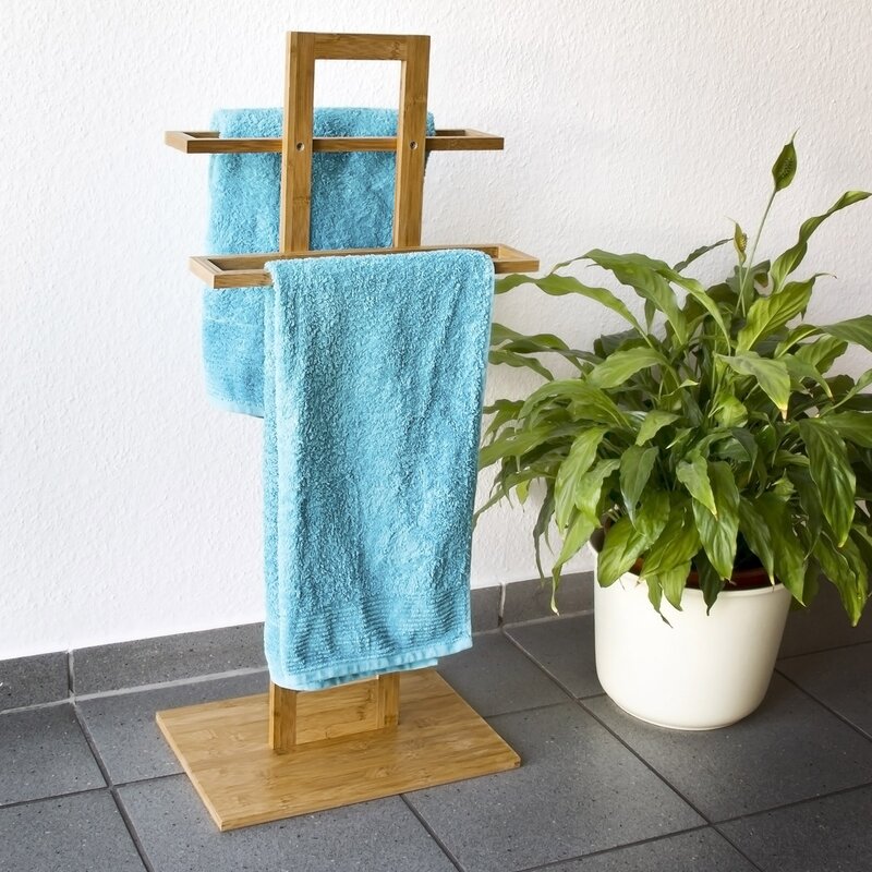 Relaxdays Bamboo Free Standing Towel Stand Reviews Wayfair Co Uk